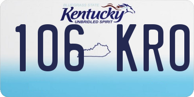 KY license plate 106KRO
