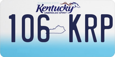 KY license plate 106KRP
