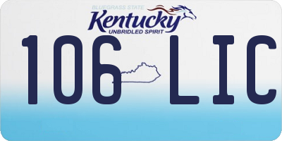 KY license plate 106LIC