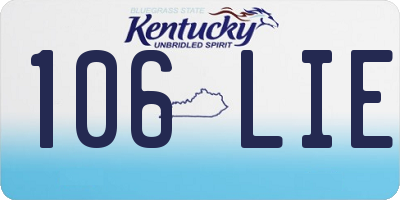KY license plate 106LIE
