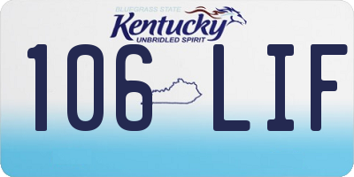 KY license plate 106LIF