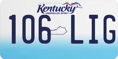 KY license plate 106LIG