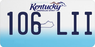 KY license plate 106LII