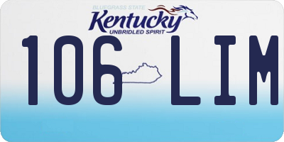 KY license plate 106LIM