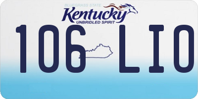 KY license plate 106LIO
