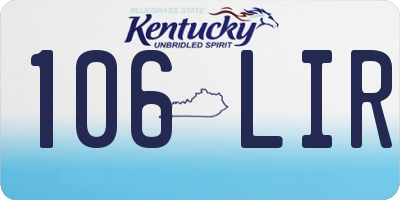 KY license plate 106LIR