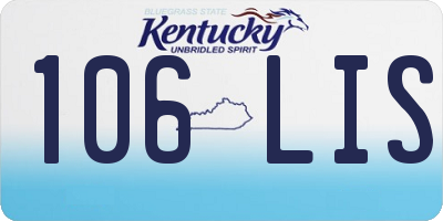 KY license plate 106LIS