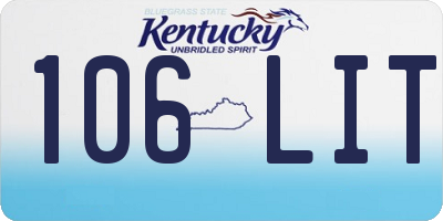 KY license plate 106LIT