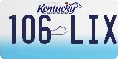 KY license plate 106LIX