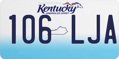 KY license plate 106LJA