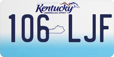 KY license plate 106LJF