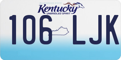 KY license plate 106LJK