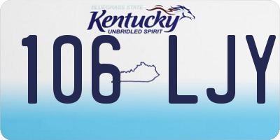 KY license plate 106LJY