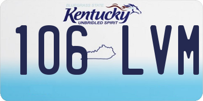 KY license plate 106LVM