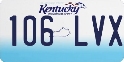 KY license plate 106LVX