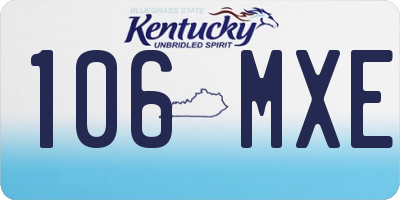 KY license plate 106MXE