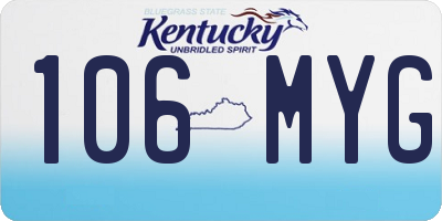 KY license plate 106MYG