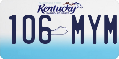 KY license plate 106MYM