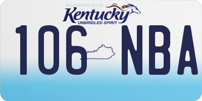 KY license plate 106NBA
