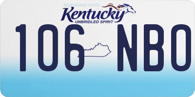 KY license plate 106NBO