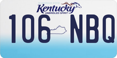 KY license plate 106NBQ