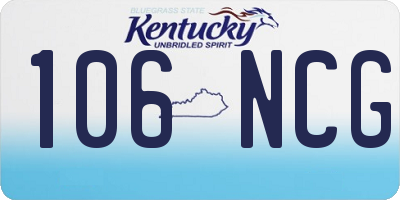 KY license plate 106NCG