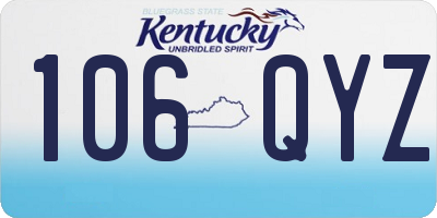KY license plate 106QYZ