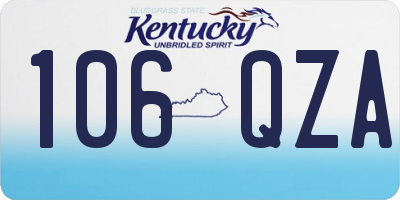 KY license plate 106QZA