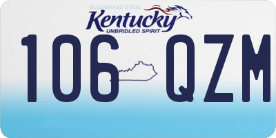 KY license plate 106QZM