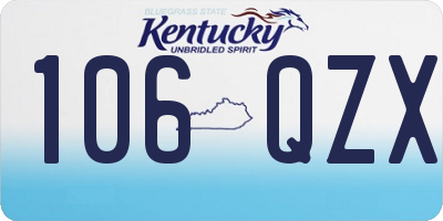 KY license plate 106QZX