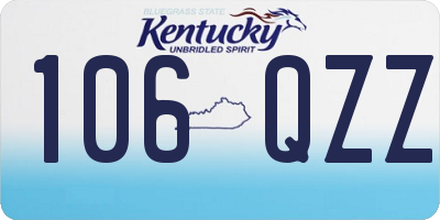 KY license plate 106QZZ