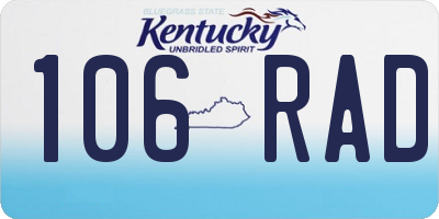 KY license plate 106RAD