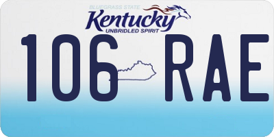 KY license plate 106RAE