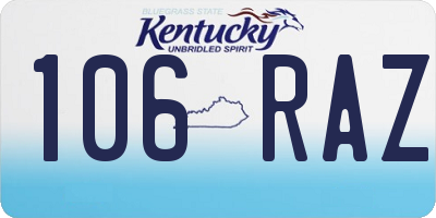KY license plate 106RAZ