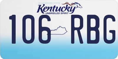 KY license plate 106RBG