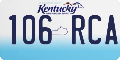 KY license plate 106RCA