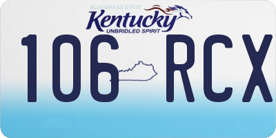 KY license plate 106RCX