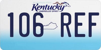 KY license plate 106REF