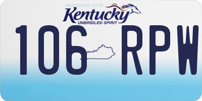 KY license plate 106RPW