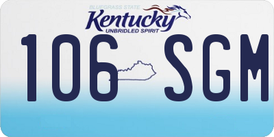 KY license plate 106SGM
