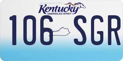 KY license plate 106SGR