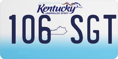 KY license plate 106SGT