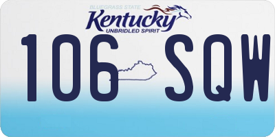 KY license plate 106SQW