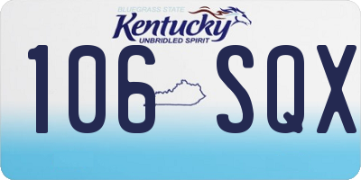 KY license plate 106SQX