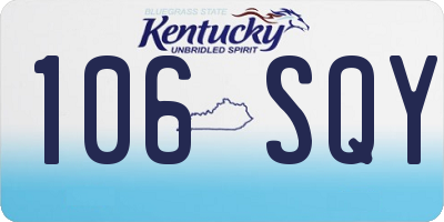 KY license plate 106SQY
