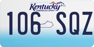 KY license plate 106SQZ