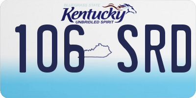 KY license plate 106SRD