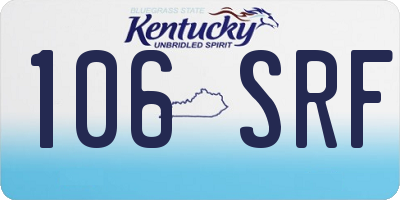 KY license plate 106SRF