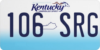KY license plate 106SRG