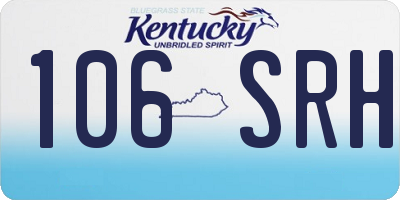 KY license plate 106SRH
